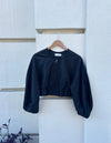 Audrey Long Puff Sleeve Jacket in Black