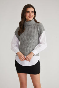 Sofia Sweater Tunic in Smoke Grey