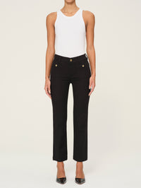 Mara Straight Ankle Pant in Black Onyx