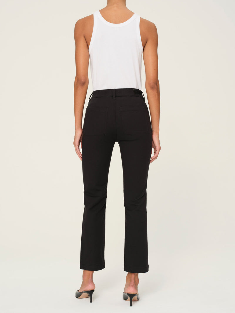 Mara Straight Ankle Pant in Black Onyx