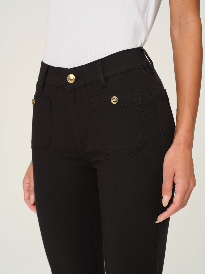 Mara Straight Ankle Pant in Black Onyx