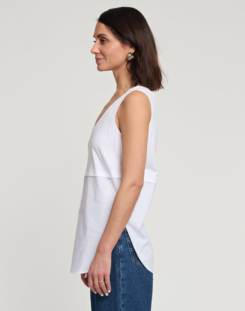 Claire Sleeveless Layering Top in White *FINAL SALE*