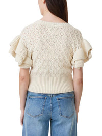 Ruffle Sleeve Cardigan in Birch