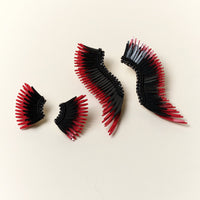 Mini Madeline Earrings in Black/Crimson