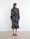 Isa Long Sleeve Ruffle Dress in Black/Silver *FINAL SALE*