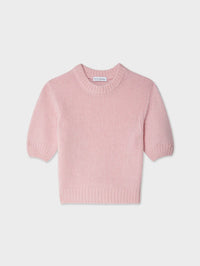 Puff Sleeve Crew Sweater in Primrose