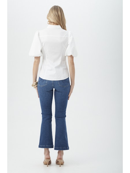 Kari Puff Sleeve Top in White