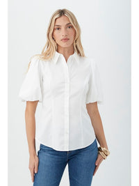 Kari Puff Sleeve Top in White