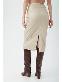 Serena Midi Skirt in Chai