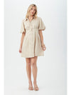 Galine Puff Sleeve Dress in Chai