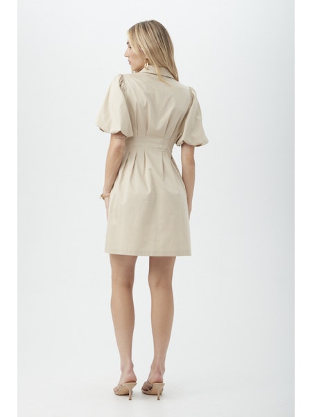 Galine Puff Sleeve Dress in Chai