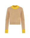 Marlene Two-Tone Pullover With Handmade Needling in Yellow