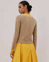 Marlene Two-Tone Pullover With Handmade Needling in Yellow