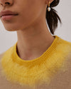 Marlene Two-Tone Pullover With Handmade Needling in Yellow