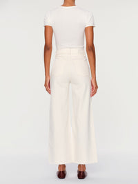 Hepburn Wide Leg High Rise Jean in Eggshell