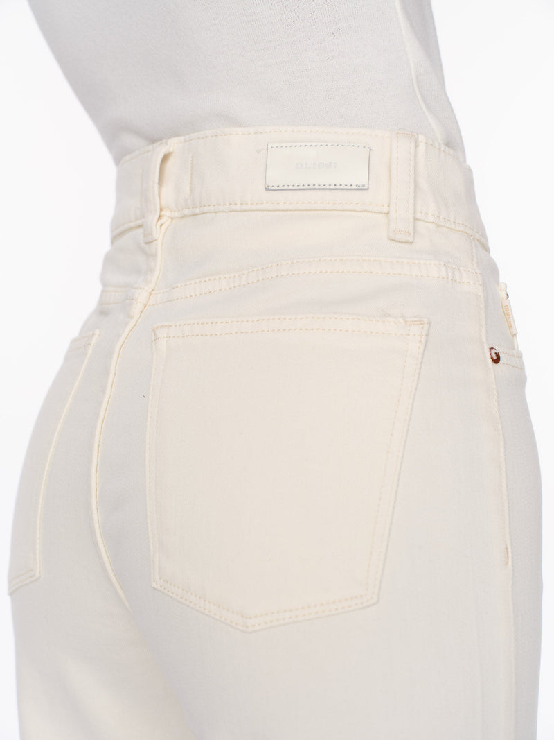 Hepburn Wide Leg High Rise Jean in Eggshell