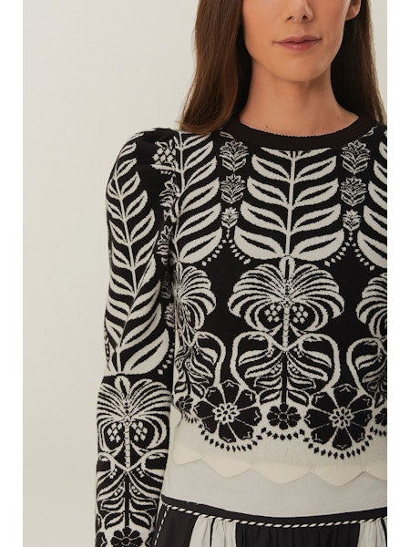 Ainika Sweater in Tropical Splendor Black