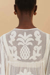 Palm Tree Cutout  Cover-Up Mini Dress in White