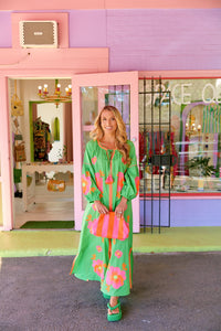 Florida Floral Dress in Green