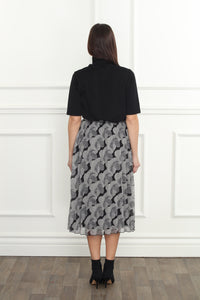 Abstract Floral Print Skirt in Black Print *FINAL SALE*