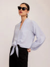 Capri Tie Blouse in Sky Blue