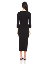 Maves Knit Dress in Black/Cream