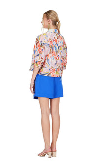 Button Down Blouse in Picasso Floral