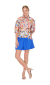 Button Down Blouse in Picasso Floral