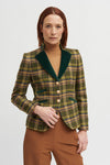 Vetones Blazer Jacket in Dark Green Plaid