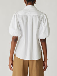 Puff Sleeve Button Down Shirt in Milk *FINAL SALE*