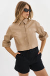 Carolina Ruffle Sleeve Jacket in Beige