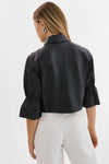 Carolina Ruffle Sleeve Jacket in Black