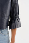 Carolina Ruffle Sleeve Jacket in Navy