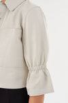 Carolina Ruffle Sleeve Jacket in Winter White