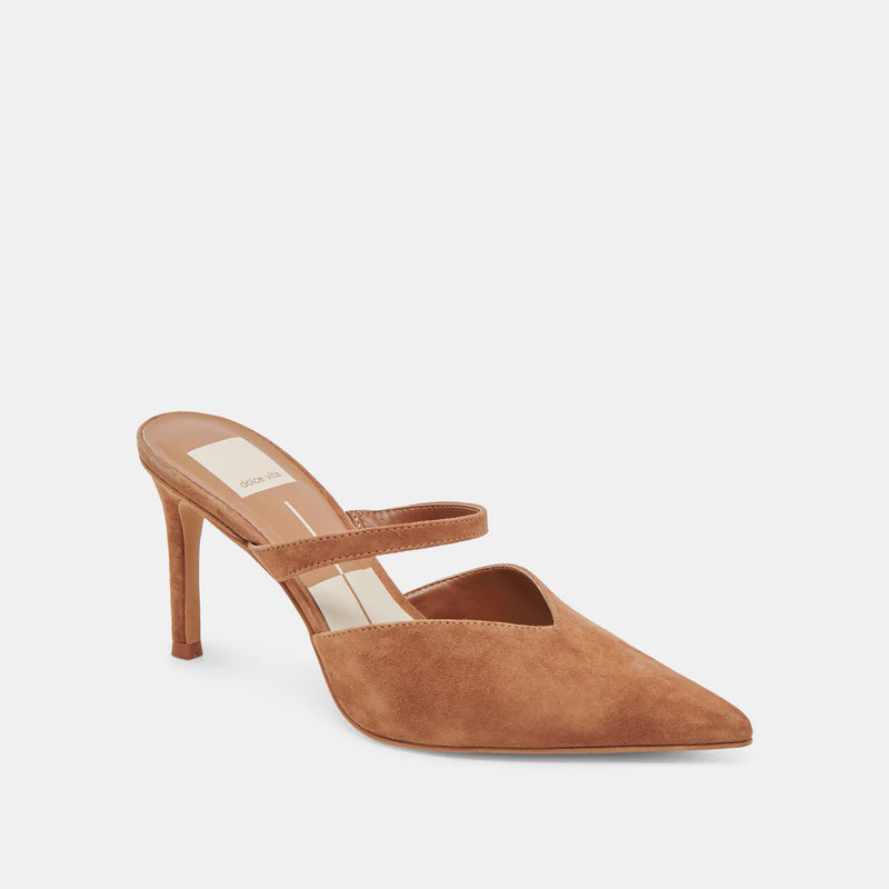 Kanika Heel in Pecan Suede