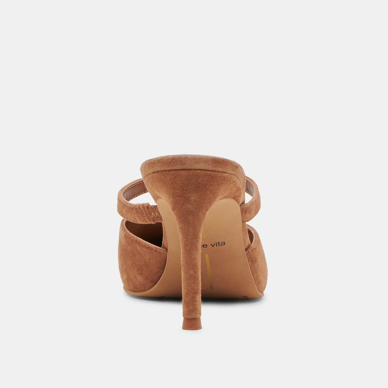 Kanika Heel in Pecan Suede