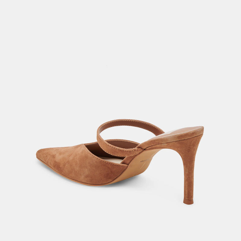 Kanika Heel in Pecan Suede