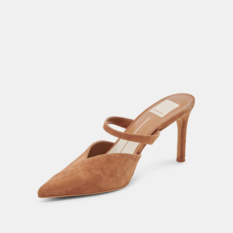 Kanika Heel in Pecan Suede