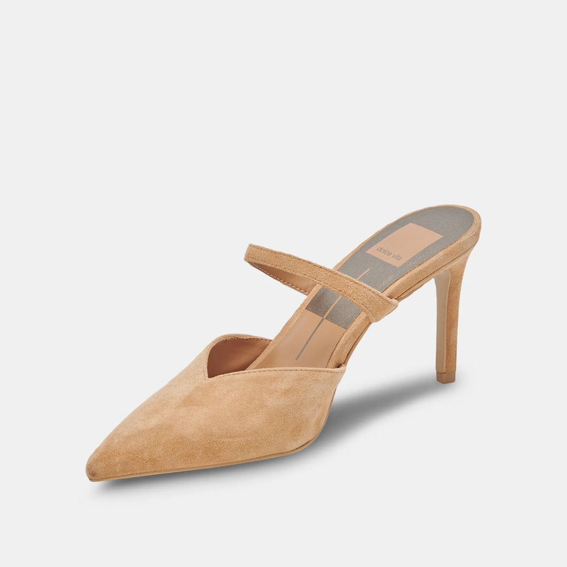 Kanika Heel in Tan Suede