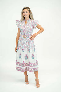 Joelle Midi Dress in Geranium