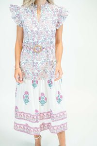 Joelle Midi Dress in Geranium