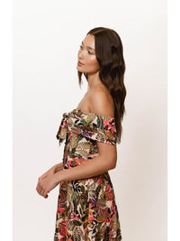 Chrissa Dress in Multicolor Moody Vintage Tropical