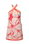 Baker Mini Dress in Color Block Print Plumeria