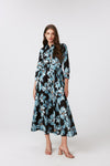 Blaine Midi Dress in Opera Floral Black