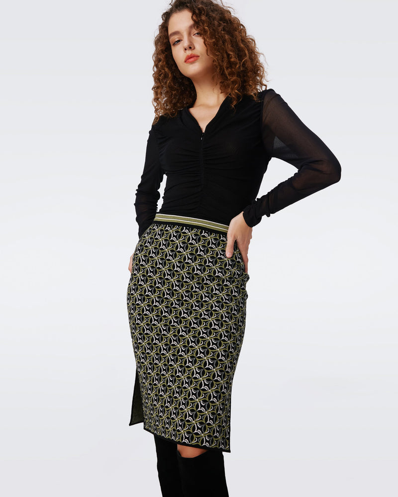 Hazel Skirt in Tile Green