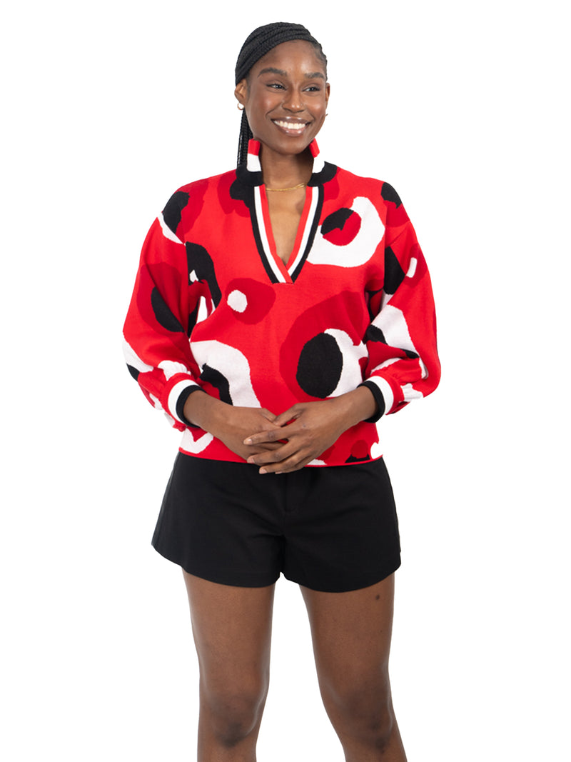 Lolli Sweater in Red Collegiate Cheetah