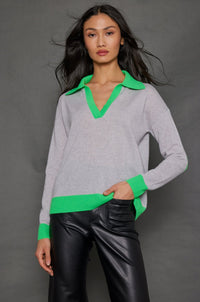 Polo Pop Sweater in Silvermist