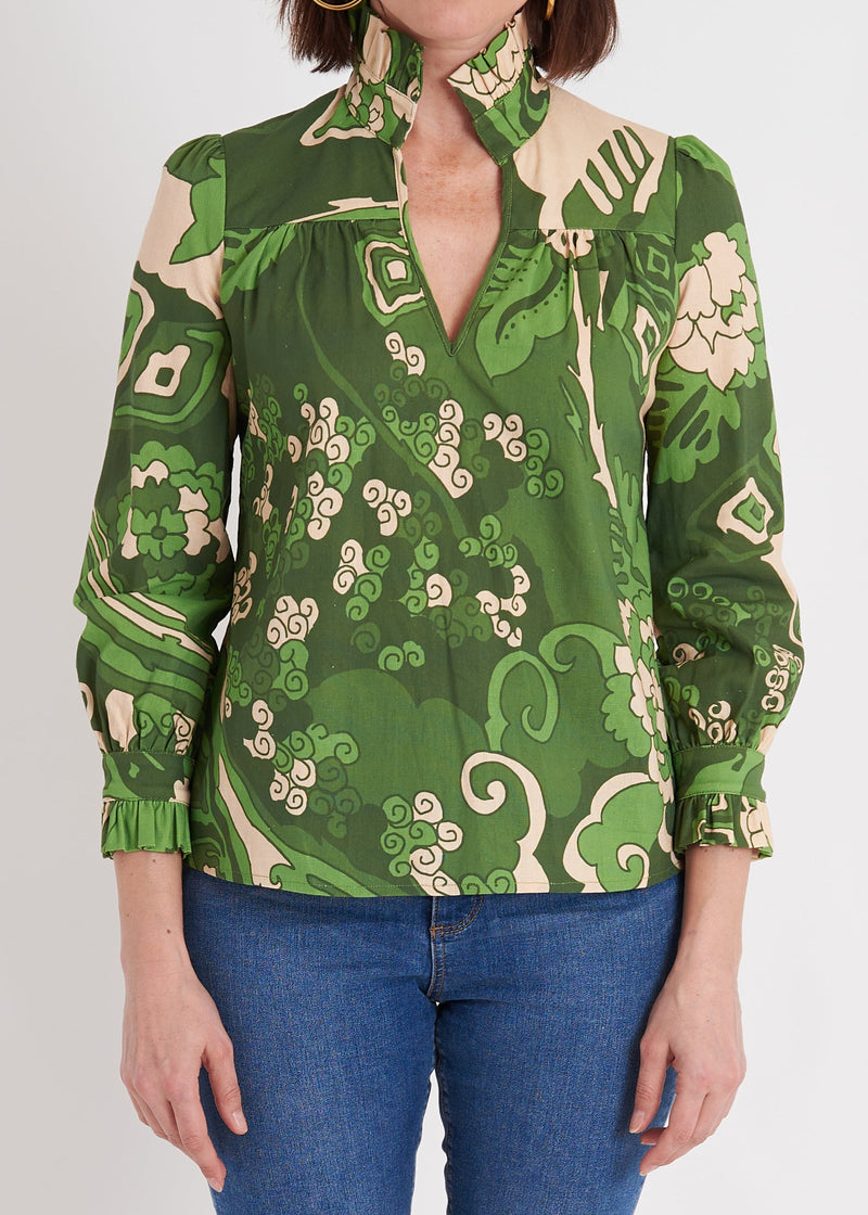 Aspen Blouse in Whirlwind Green