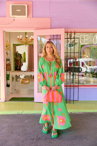 Florida Floral Dress in Green