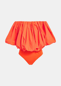 Frenchie Gathered Bodysuit in Orange